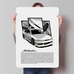 Nissan Silvia S14 Metal Sign Cars Poster Decorative Metal Plates Tinplate Sign for Garage Wall Art Decoration Coffee Corner Home