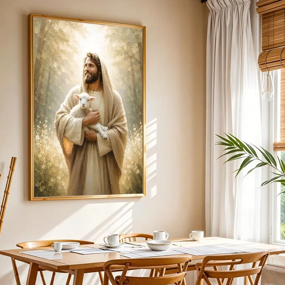 Jesus Christ Christian Bible Verse Painting Calligraphy Canvas Poster Bedroom Living Room Bar Hallway House Interior Wall Decor
