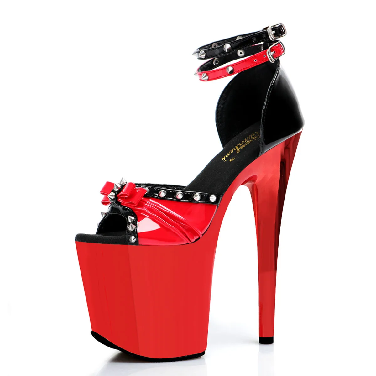 Ultra High Heel Platform Sandals 8 Inch 20cm Studded Western Pole stage Dance Shoes Stage Performance Nightclub Women Footwear