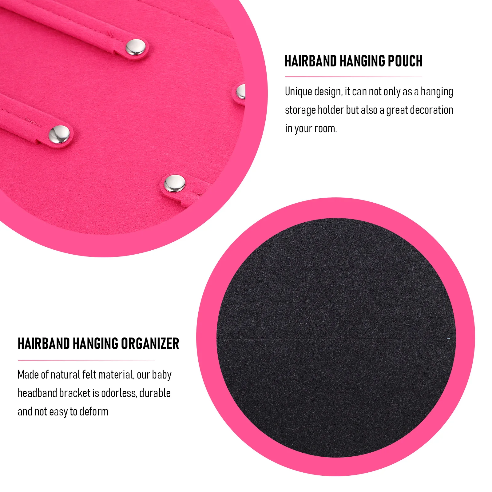 

Felt Hanging Hair Accessories Organizer Bow Holder for Headbands Wall Storage Rack Bedroom Decoration Easy Install