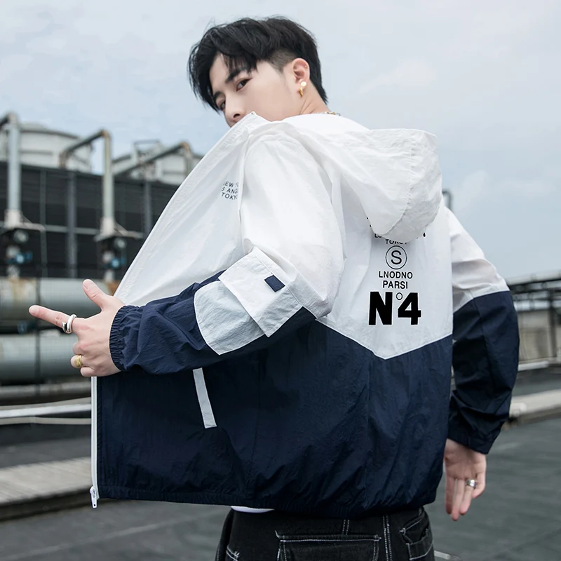 

Men's Summer Ultra-Thin Ice Silk Sun Protection Skin Clothing UV Protection Outerwear Loose Fit Polyester Fiber Sunscreen Coat