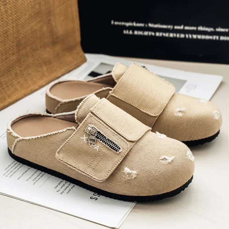 Slim Trend Outline Summer Flat Slippers Unisex Anti Slip Student Daily Leisure Walking Footwear