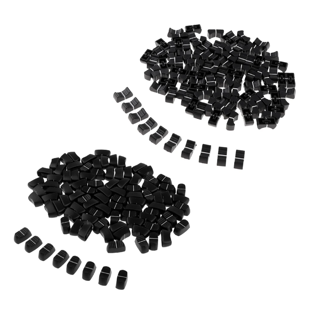 200pcs Plastic Touch Fader Knob Cap Lightweight Repair Slider Potentiometer Caps for Mixer DJ Equipment