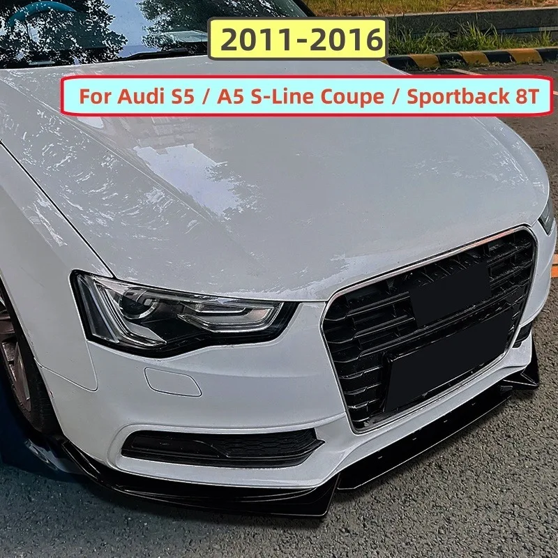 

Передний сплиттер для Audi S5/A5 S-Line Coupe/Sportback 8T Facelift 2011-2016 Автомобильный передний бампер, спойлер на подбородок, сплиттер, тюнинг