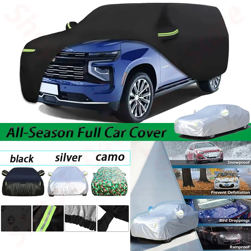 

Car Covers for 2007-2024 Chevrolet Tahoe Heavy Duty Waterproof Sun Rain UV Dust Snow Protection Outdoor Cover with Reflective St