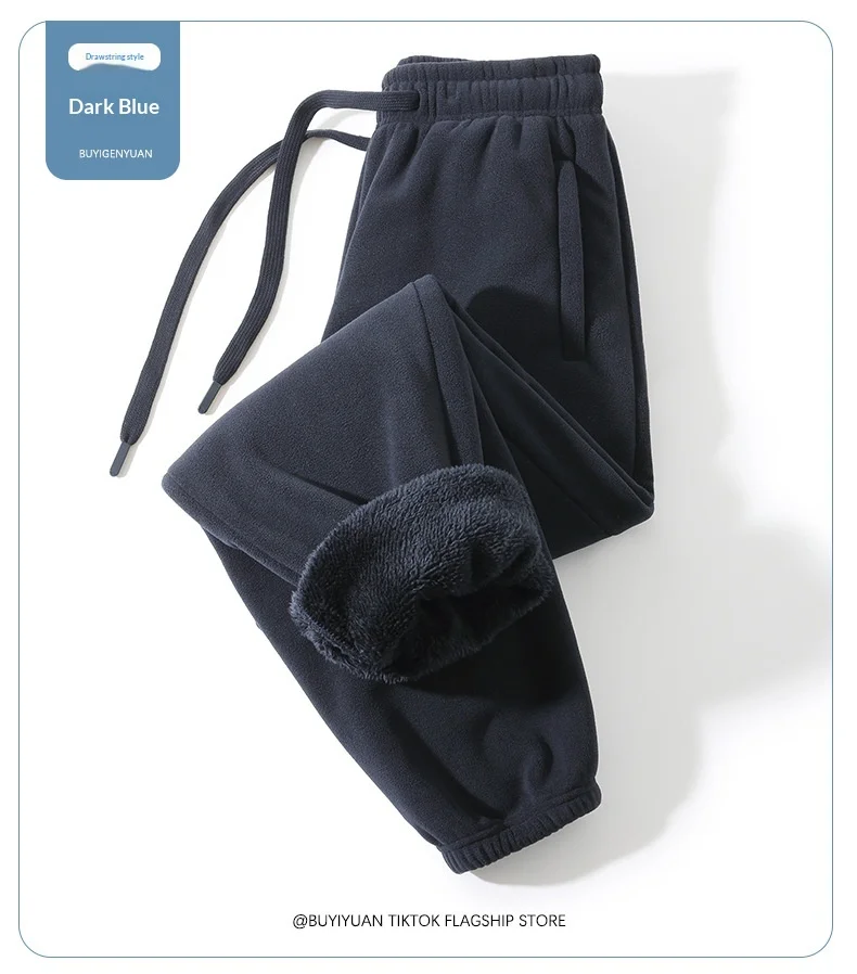 Männer Hosen doppelseitige Fleece Casual Hosen Sweatshirt Boa Pelz männer Kleidung Warme Gestrickte Sport Shorts Mann Geschenke Kleidung – Detail 8