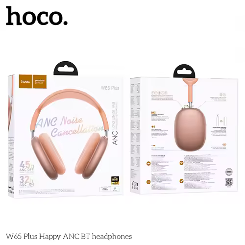 HOCO W65 Plus ANC Noise Reduction Bluetooth Headphones Over The Ear Wireless Big Earphone Hifi Sounds Sport Headsets With Button - Image 11
