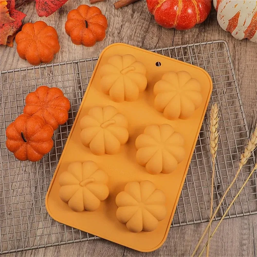 Pumpkin Cake Mold Silicone Pumpkin Cupcake Pan Baking Dessert Mousse Mould Tray for Halloween Thanksgiving Doughnut Baking Pans