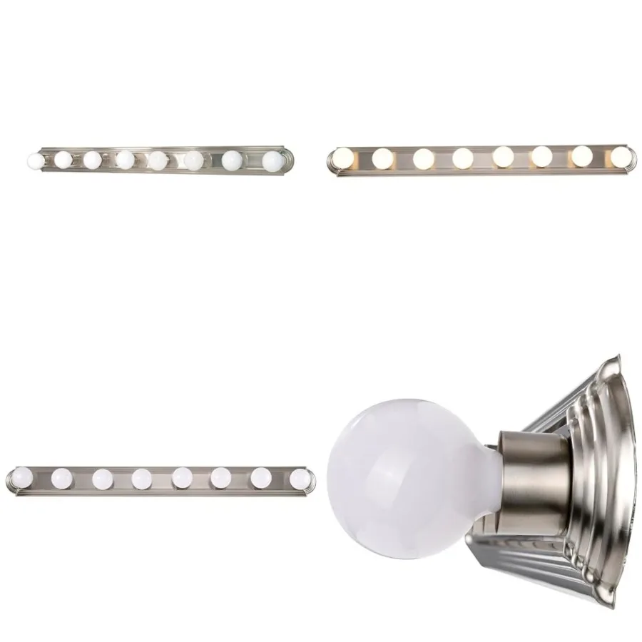 

Lighting 60/303 Transitional Eight Light Vanity in Pwt, Nckl, B/S, Slvr. Finish