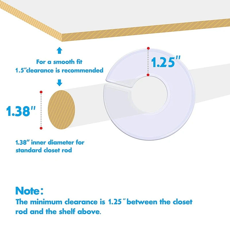 30 Pack White Round Clothing Size Closet Rack Dividers Hangers With 1Marker (Outer 3.5Inch, Inner 1.38Inch In Diameter) CNIM Hot