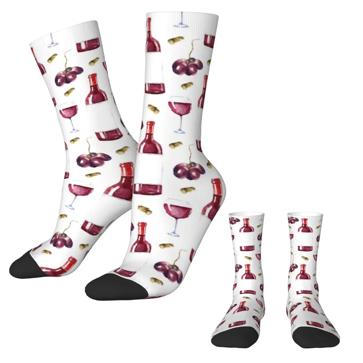 

Wine Lover Socks Spring Red Wine Pattern Stockings Fashion Girls Breathable Socks Pattern Skateboard Anti Skid Socks