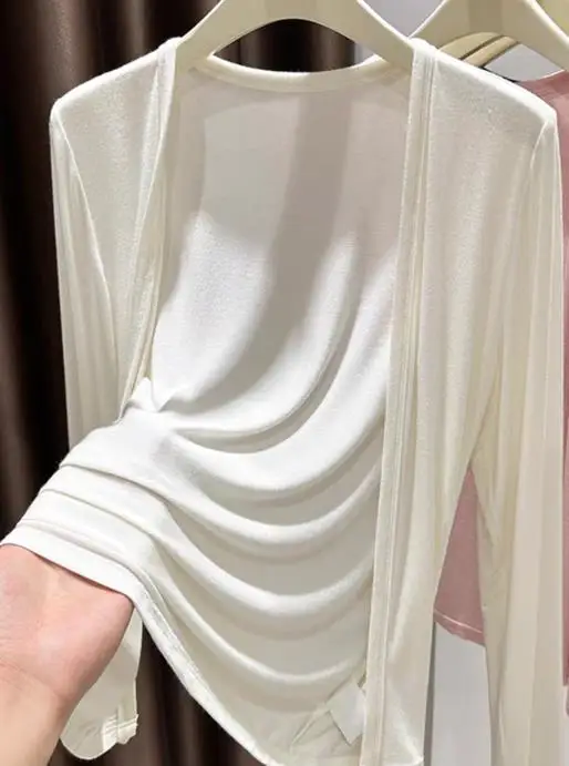 

2025 Autumn/Winter New Women's Fashion Casual Long Sleeve Solid Color Cardigan Shirt Women's Wear