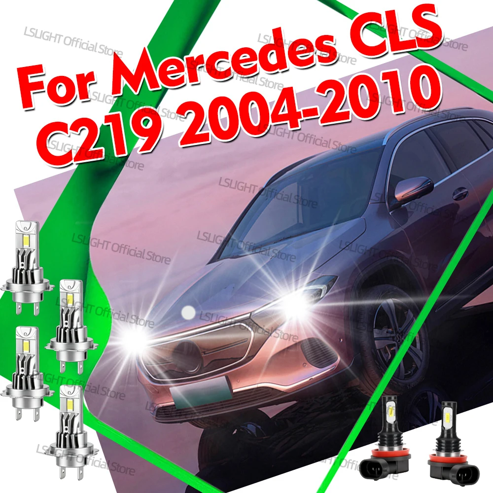 

2/6Pcs 6000K CSP LED Fog Lamps 12V Wireless Headlight Bulbs For Mercedes CLS C219 2004 2005 2006 2007 2008 2009 2010 Plug-N-Play