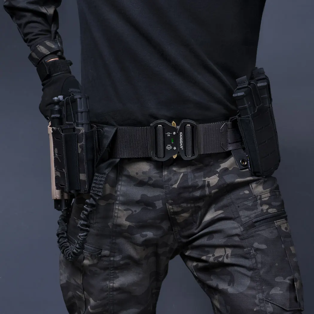 IDOGEAR 2 Inch Tactical Belt Quick Release Metal Buckle MOLLE Mens Belts Camo 3415
