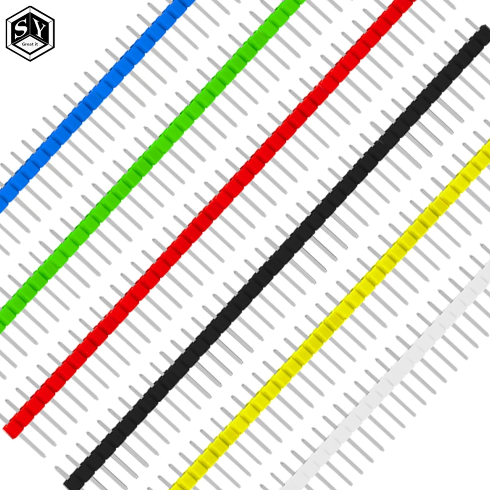 10 Stuks 40 Pin 1X40 Enkele Rij Man 2.54 Breekbare Pin Header Connector Strip Voor Arduino Black