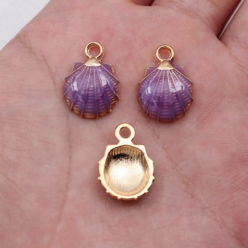 Seashell Flamingo Enamel Charm Pendant Alloy Animal Collection For DIY Bracelet Necklace Jewelry Making Supplies