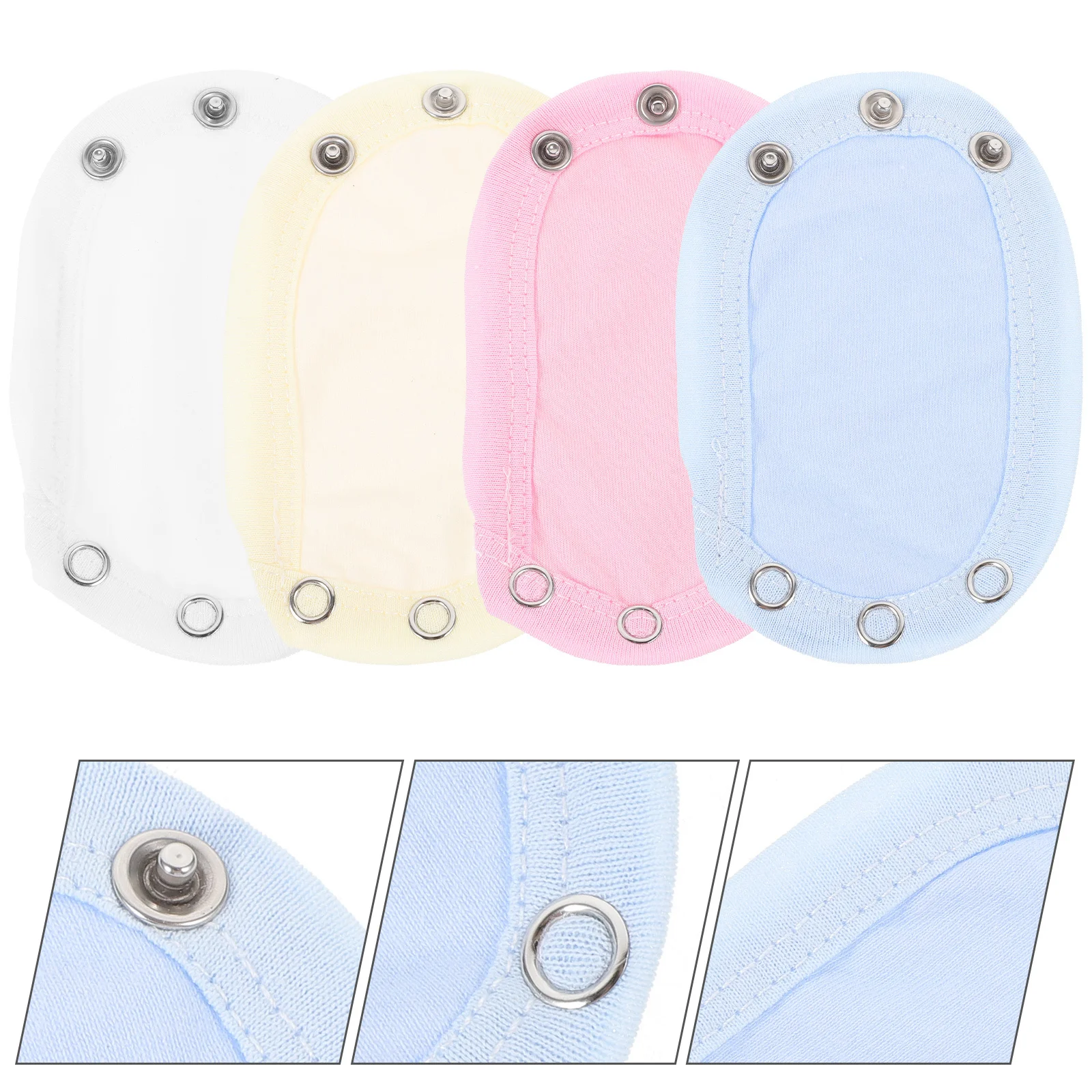 

4Pcs Baby Bodysuit Snap Extenders Double Layer Cotton Soft Breathable Jumpsuits Extenders for Toddlers Boys Girls