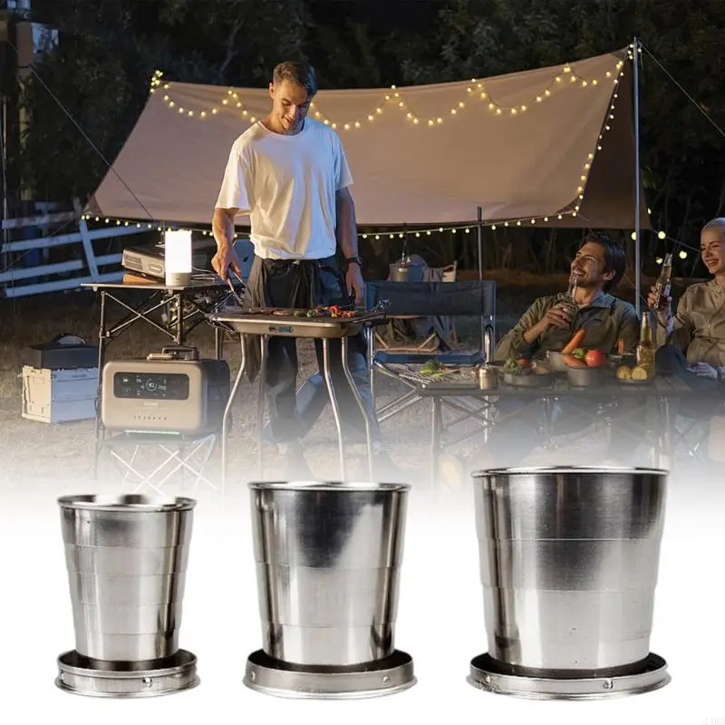 Collapsing Untarnished Travel Cup For Outdoor Camping Hiking Transportable Pliable Plan Impermeable Easy To Clean 24BD
