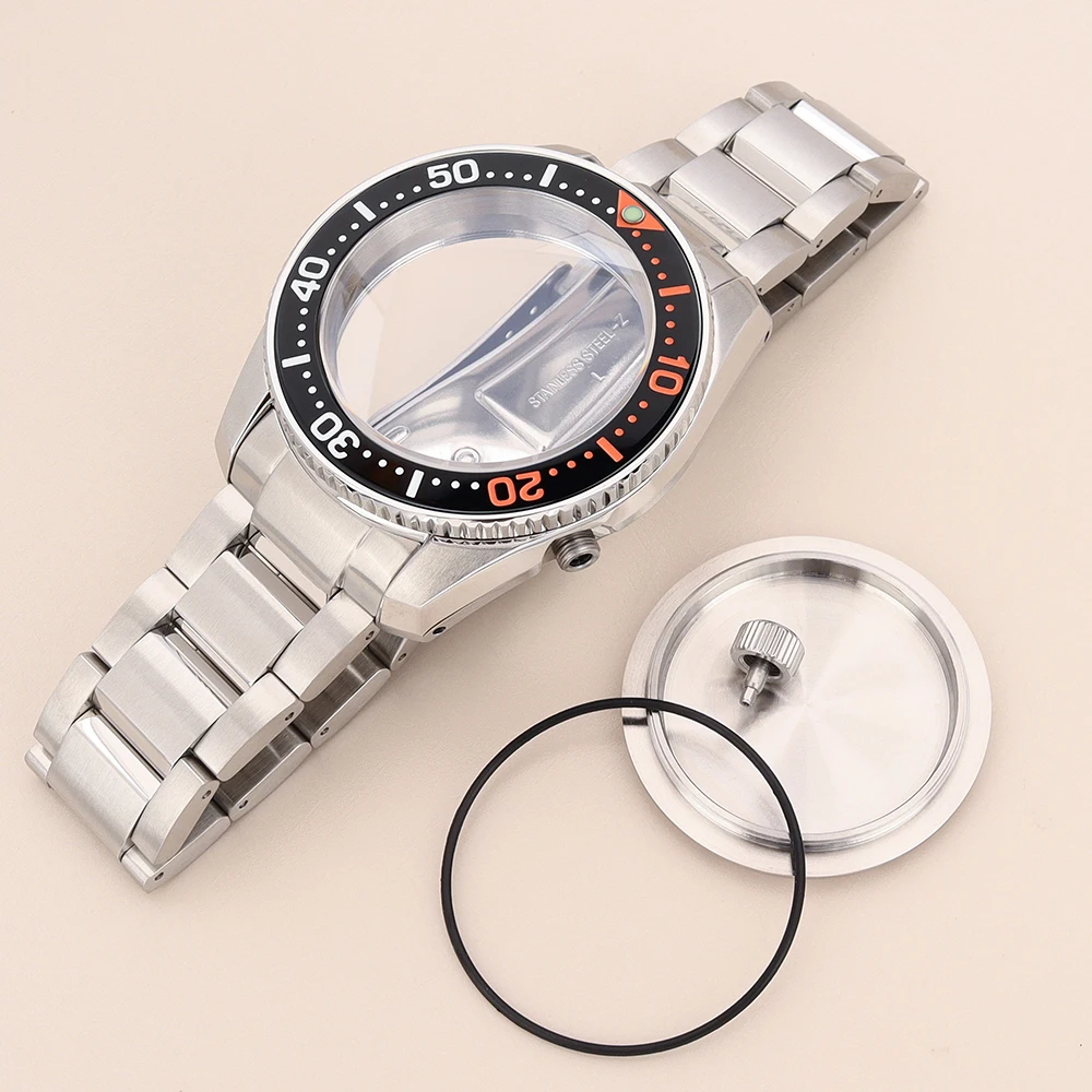 42mm Diver Watch Case Bracelet AR Sapphire Crystal For NH35 NH36 NH38 NH70 NH72 Movement SPB185 SPB187 Modified watch case parts