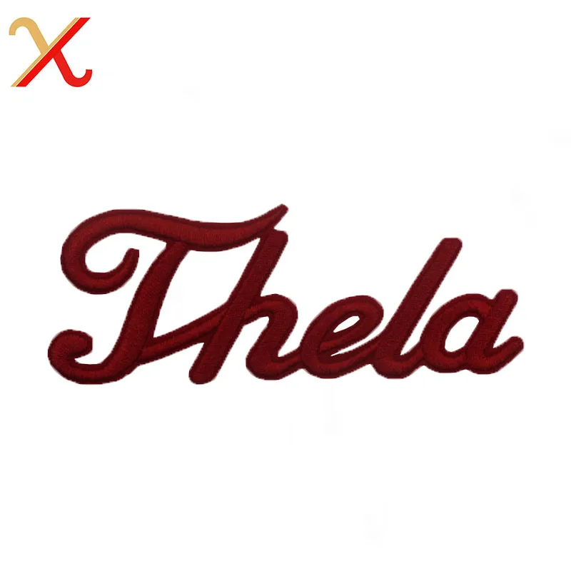 Embroidered Patches with Letter Sorority, Iron-On Patch, “Delta Thela and Sigma”