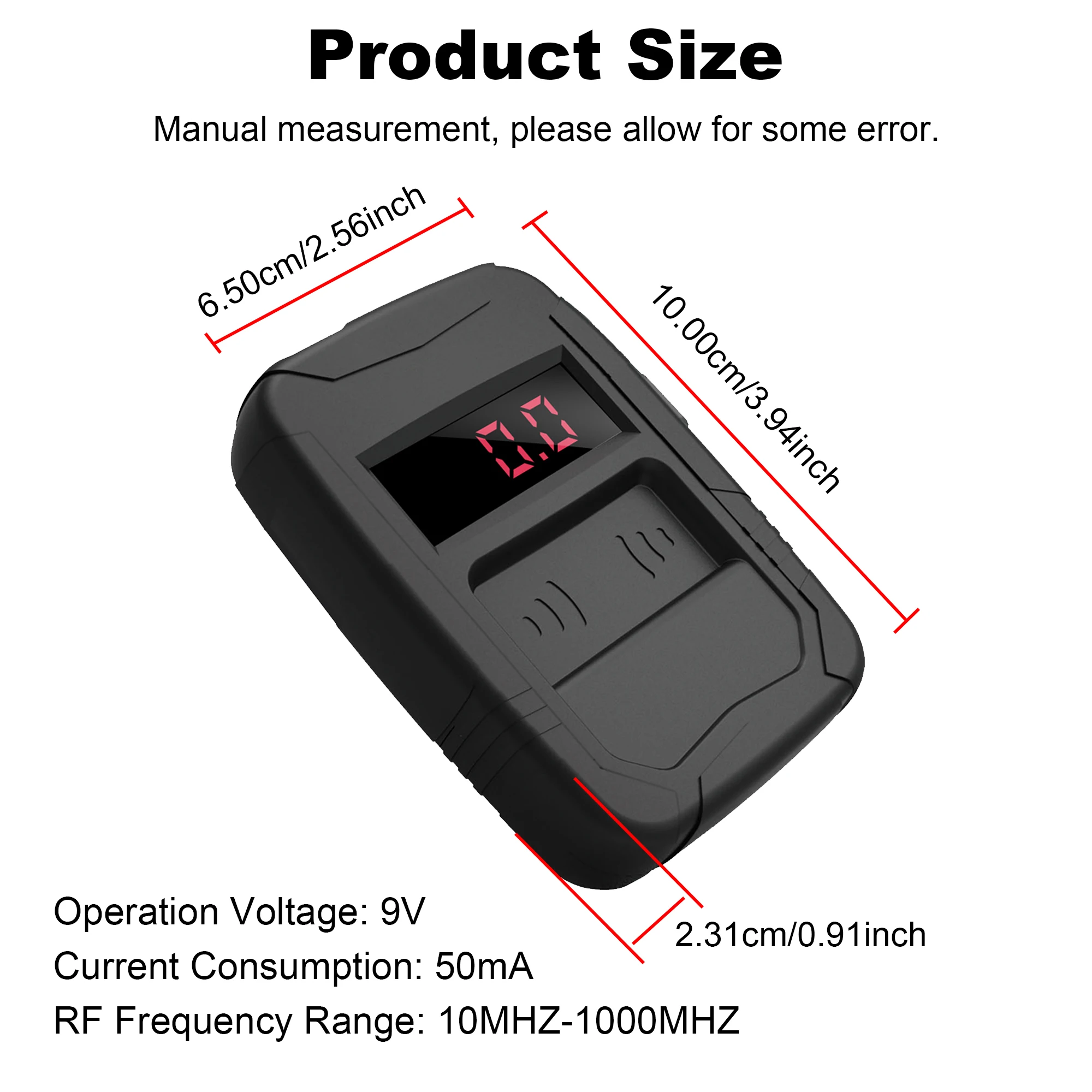 WOYO Radio Frequency Tester Remote Control Diagnosis Tool All Types of (IR) Infra Red (RF) Radio 10-1000MHZ Frequency Tester
