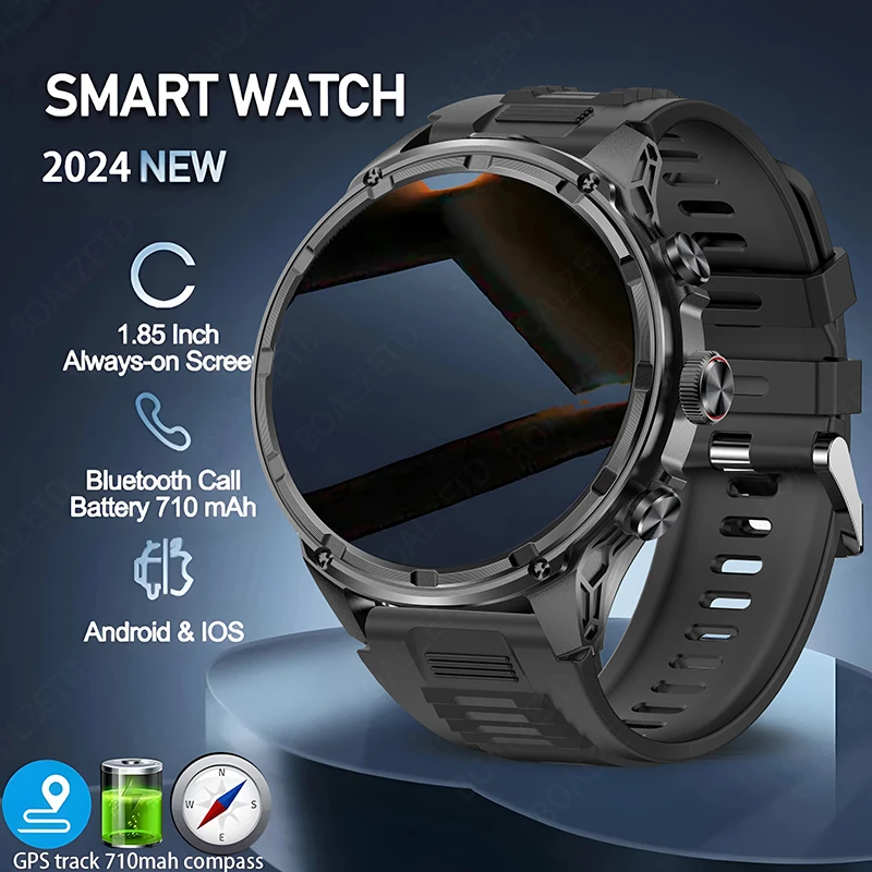 

2025 Military GPS Smart Watch Men Flashlight Waterproof Outdoor Sports Tracker Bluetooth Call Smart watch 710mAh For Android IOS