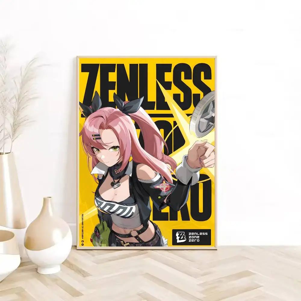 لعبة فيديو Zenless Zone Zero ملصق HD مثبت جدار مقاوم للماء غرفة المعيشة المنزلي غرفة نوم النوم بار الديكور الجمالي