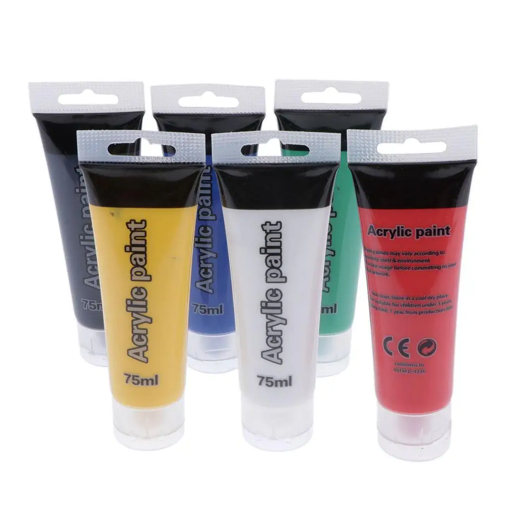 6 Color Assorted 5ml Tube Acrylic Painting Paint Pigment Kids Children Painting