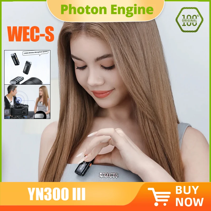 GODOX 2.4GHz WEC-S Wireless Microphone System for Sony Cameras Max 200m Los Range for Interviews Live Commentaries Filming