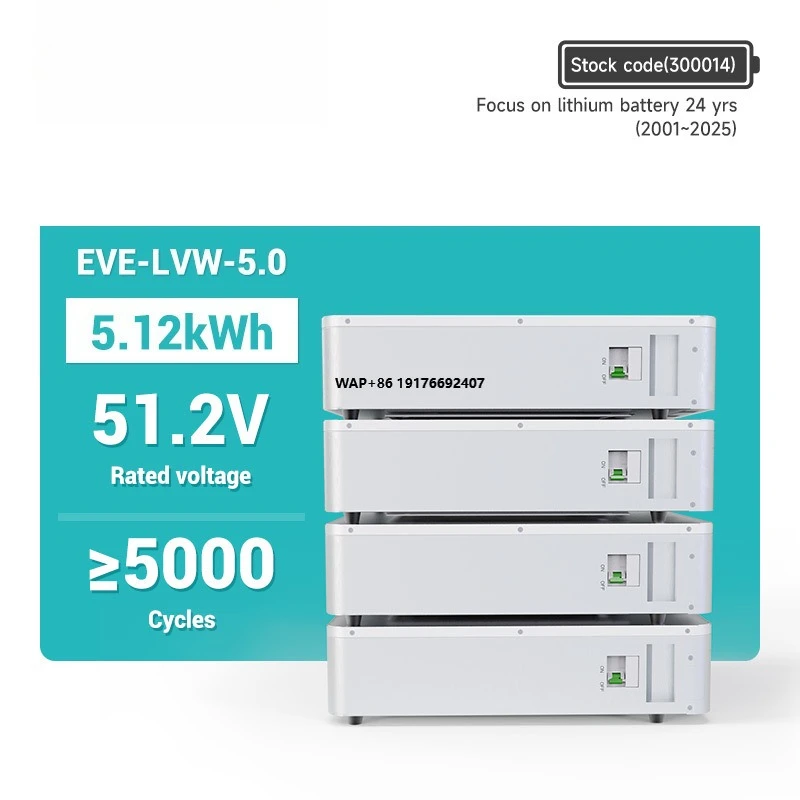 

EVE 51.2V 5KW 10KW Home Energy Storage System 100ah off Grid Lifepo4 for Solar Energy Lithium Battery Storage System