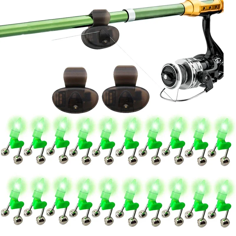 New Fishing Bite Alarm Electronic LED Light Bite Sound Alarm Set Buzzer Alert Bell Clip On Fishing Rod Indicator With Battery