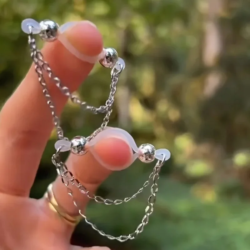 1 Pair Adjustable Fake Nipple Rings - No-Pierce Acrylic Nipple Rings with Sparkling Accents | Perfect for Parties