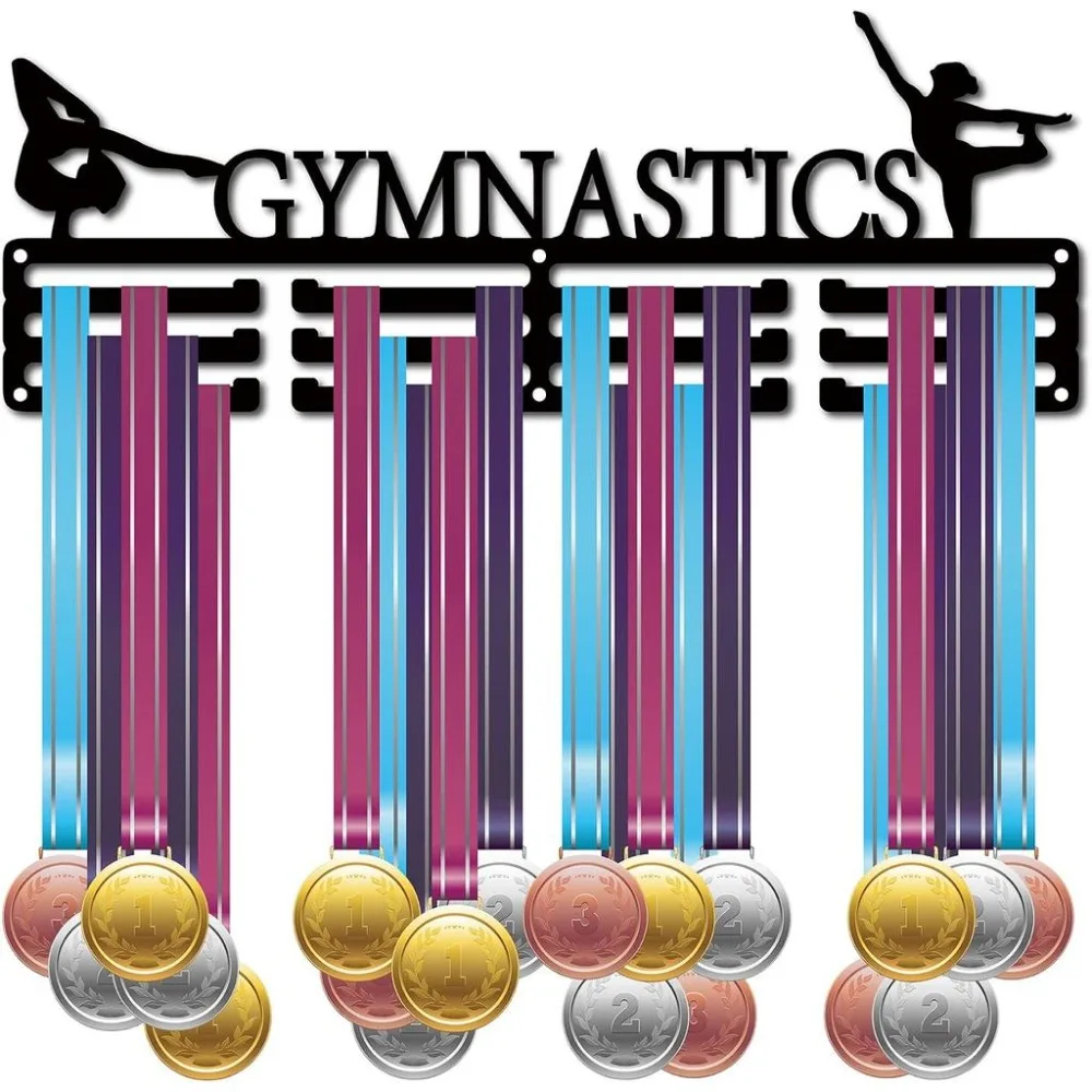 Medal Holder Gymnastics Display Hanger Over 60 Medals Rack Sports Awards Metal Lanyard Holder Rack Sturdy Wall Mounted