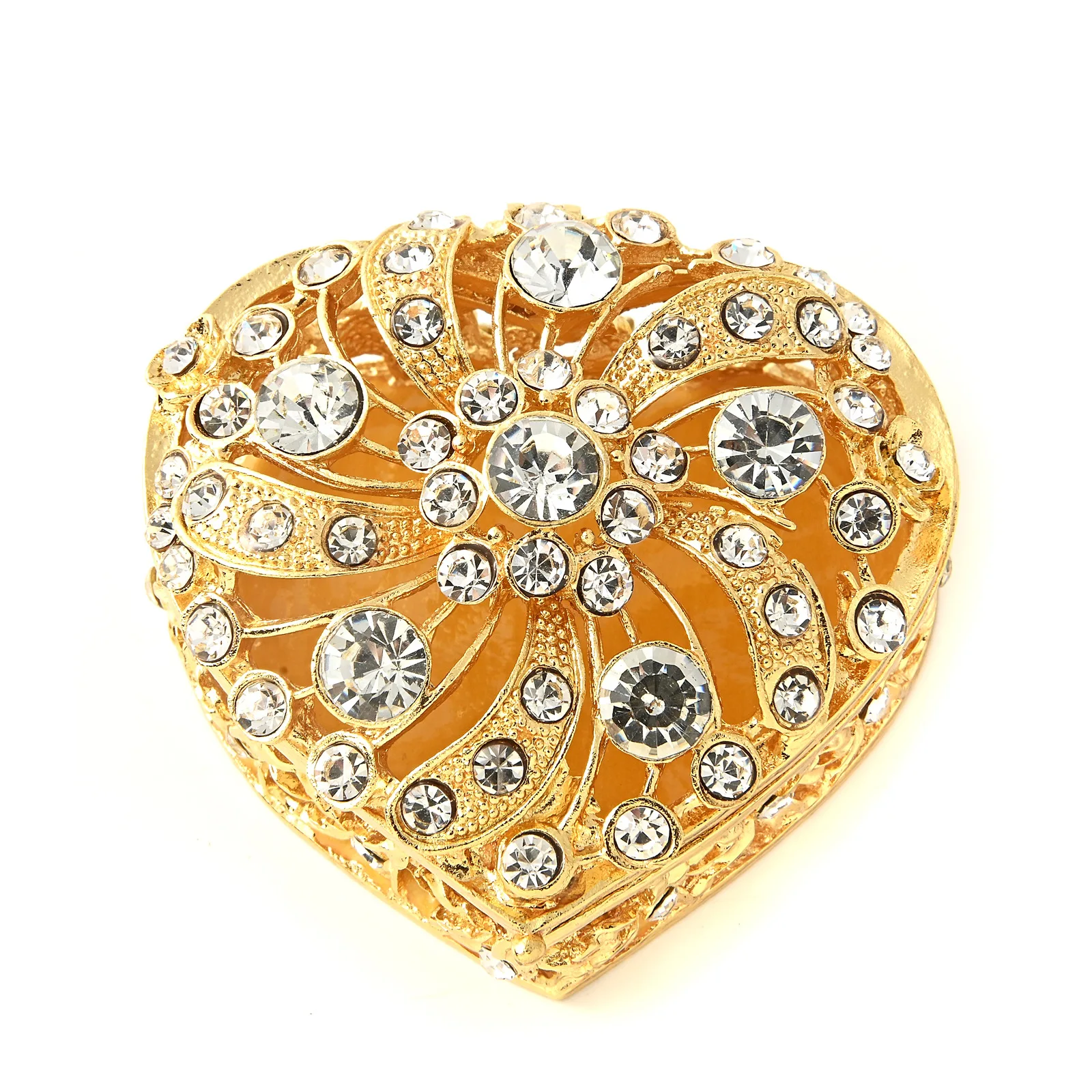 

Heart Shaped Jewelry Storage Box with Diamond & Pearl Decor Gift Box for Small Ornaments