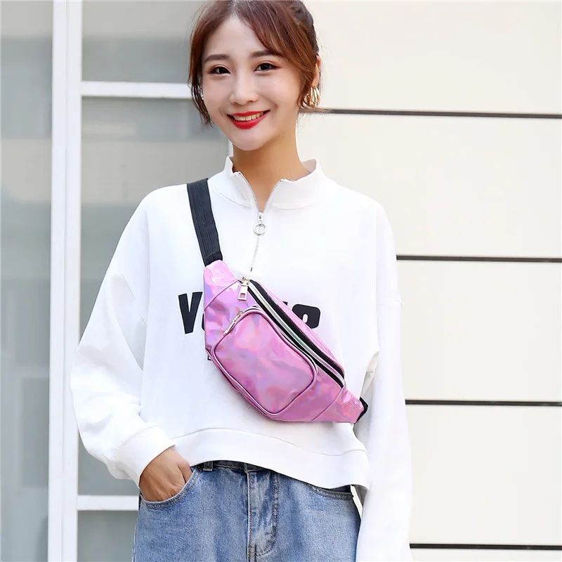 Waist Bag Fashion with Adjustable Strap Shiny for Running Sports Women