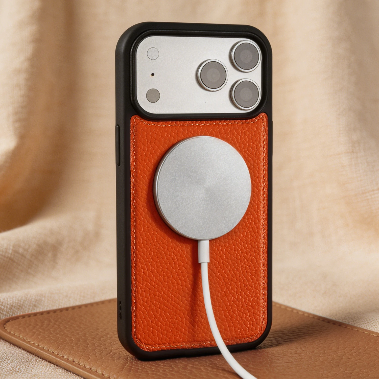 

For Magsafe Lychee Genuine Leather Case For iphone 17 Pro Max 16 15 14 Air 17e 16e 11 12 13 Phone Case Magnetic Back Cover Coque
