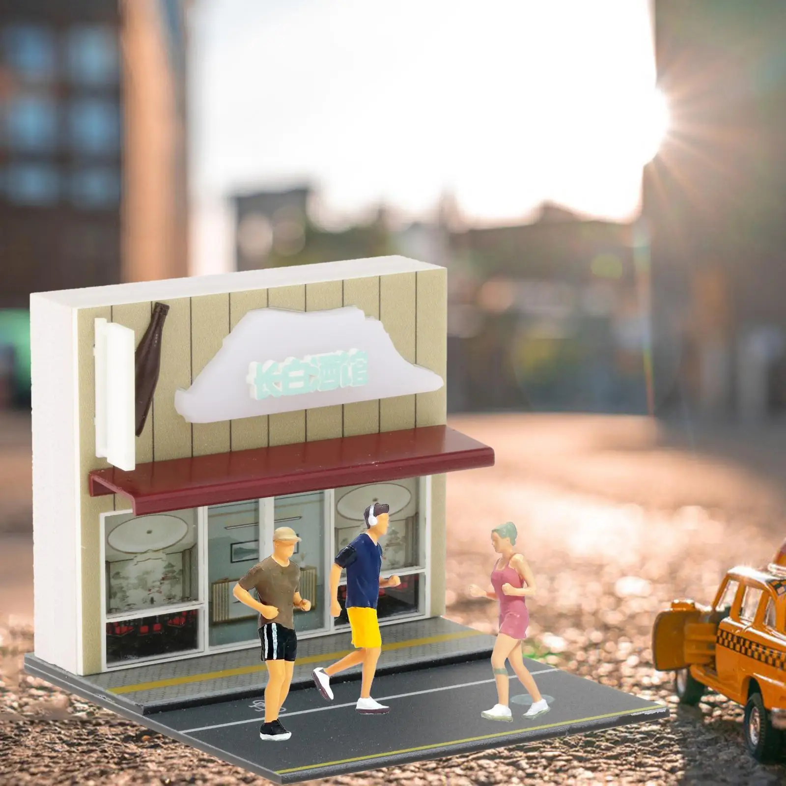 1:64 Diorama-Modell, realistische DIY-Bausätze für Street Building Micro