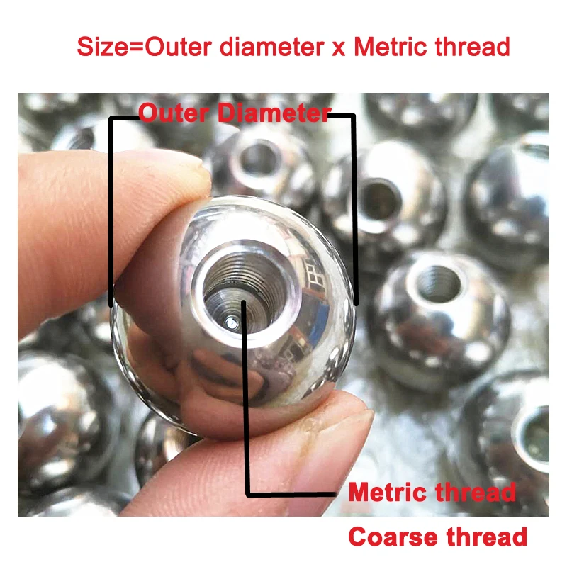 M2 M2.5 M3 M4 M5 M6 M8 M10 Threaded 304 Stainless Steel Drilling Balls Half Hole Female Thread Blind Hole Smooth Ball Bead Solid