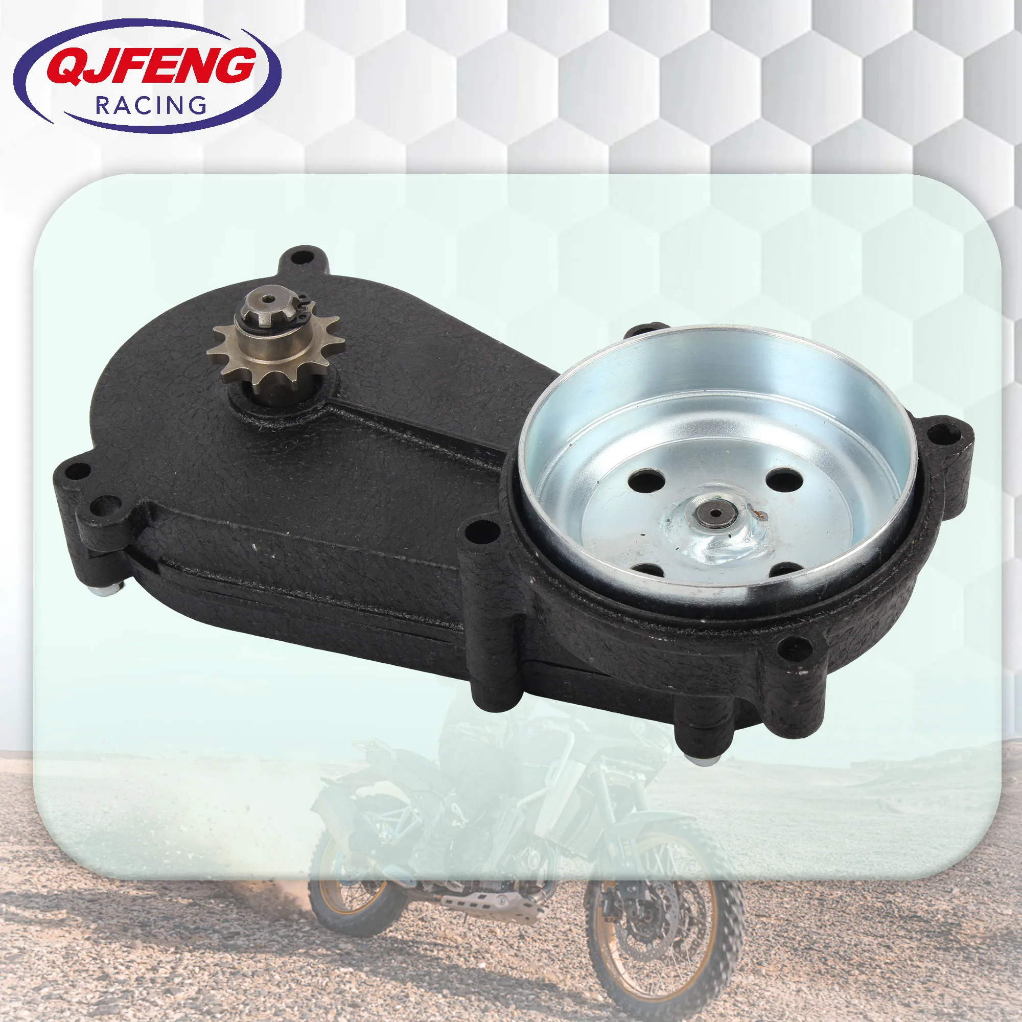 

43cc 47cc 49cc Motorcycle Transmission Reduction Gear Box For 2 Stroke Engine Dirt Pit Bike 11T T8F Single Chain Clutch Gear Box