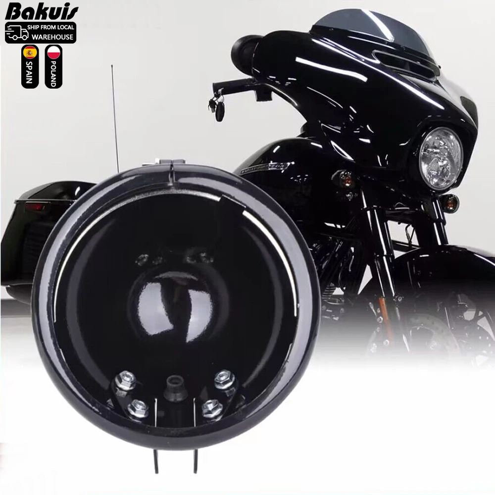 Motorcycle Black Headlight Light 5.75" 5 3/4 inch Bucket Housing Shell Trim Holder For Harley Dyna Sportster Iron XL 883 view 6