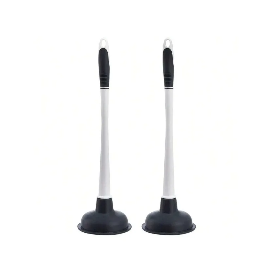 

2-Pack Plunger Set For Toilet And Drain Clogs, Heavy-Duty Rubber Cup With Wood Handle