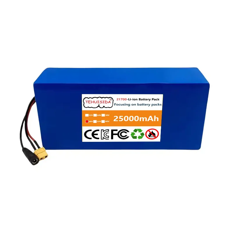 13S5P 48V 25Ah Suitable for 500W-1500w Electric Motorcycle Scooter Electric , 21700 Rechargeable Lithium-ion Battery Pack