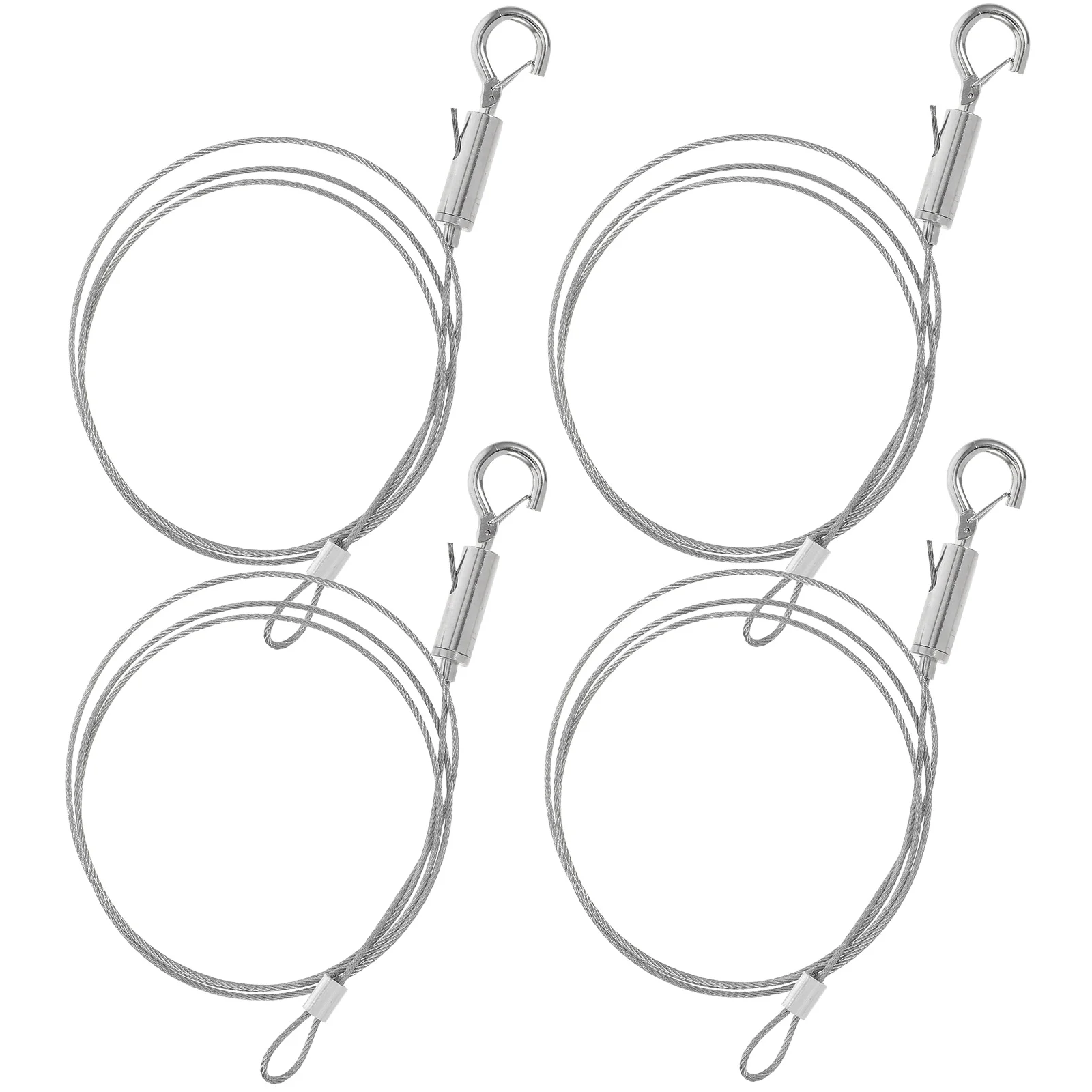 

4pcs Picture Hanging Accessories Adjustable Steel Wire Rope Hooks Heavy Duty Wall Mount System Gallery Moldings Hardware