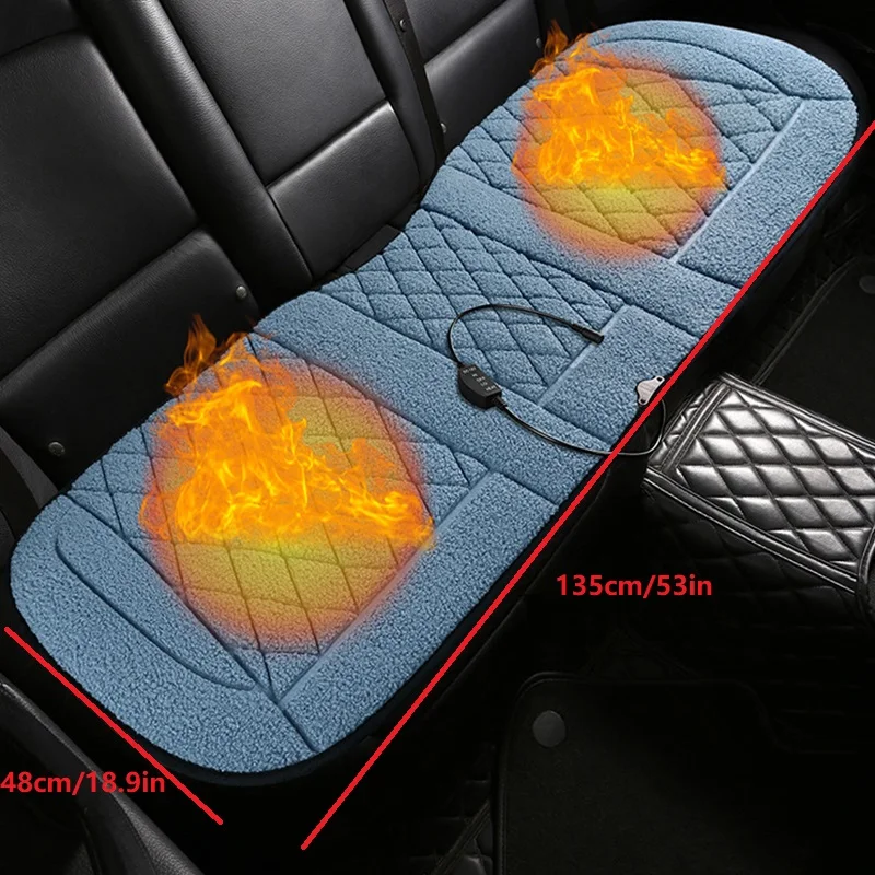 12V Universal Car Electric Heating Pad Auto Front Rear Seat Heated Hot Thickening Cover Cushion Heater Winter Warmer Cashmere