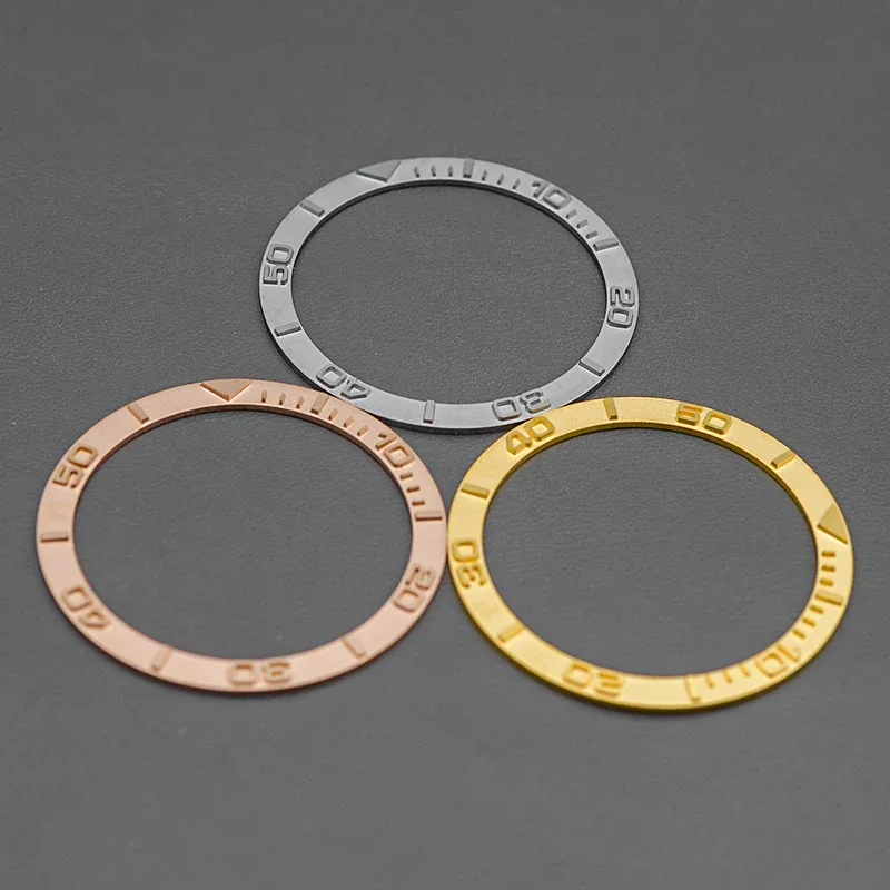 Watch Mod Bezel Insert Copper Insert For SKX007 SKX009 SRPD Watch Cases 38x31.5mm Bezel Insert Men Dive Watch Replac Parts