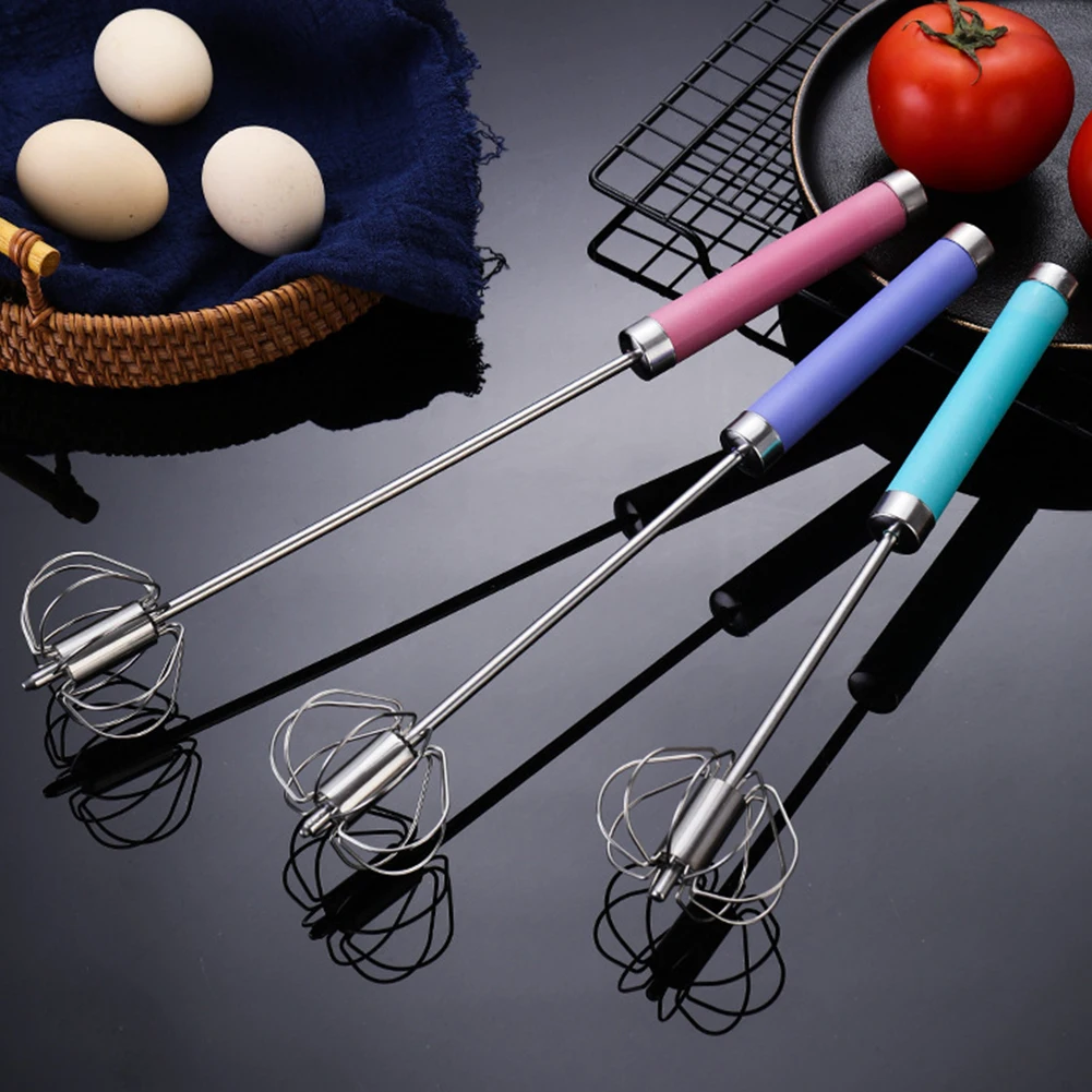 Semi Automatic Stainless Steel Egg Whisk,Multifunctional Hand Mixer Blender,Egg Beater for Whisking Stirring Kitchen Accessories