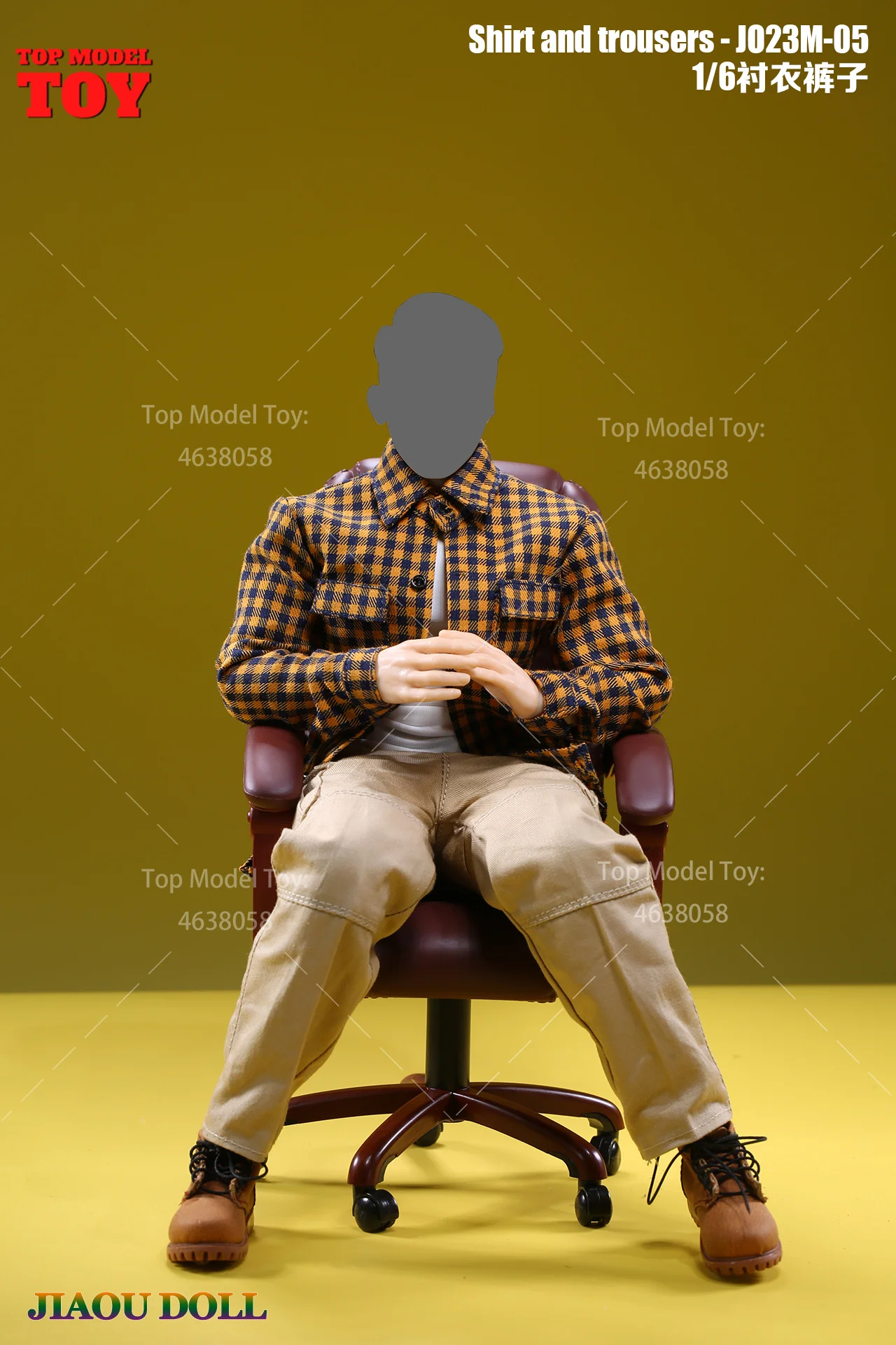 JO23M-05 Camicia a quadri in scala 1/6 Camicia a righe Pantaloni tinta unita Pantaloni Modello di vestiti Misura 12 ''Maschio Soldato Action Figure Corpo
