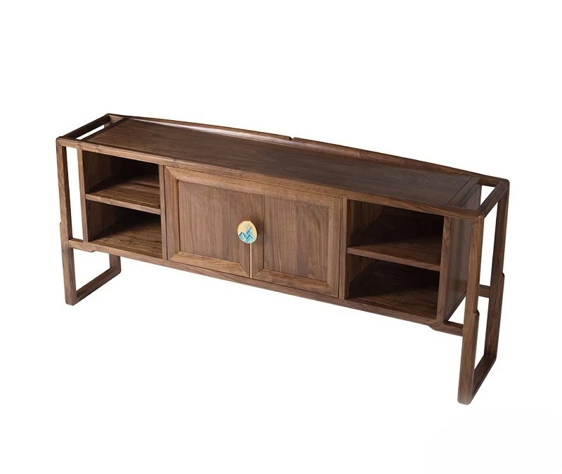 

Black walnut solid wood dining edge, decorative cabinet, new Chinese restaurant log furniture