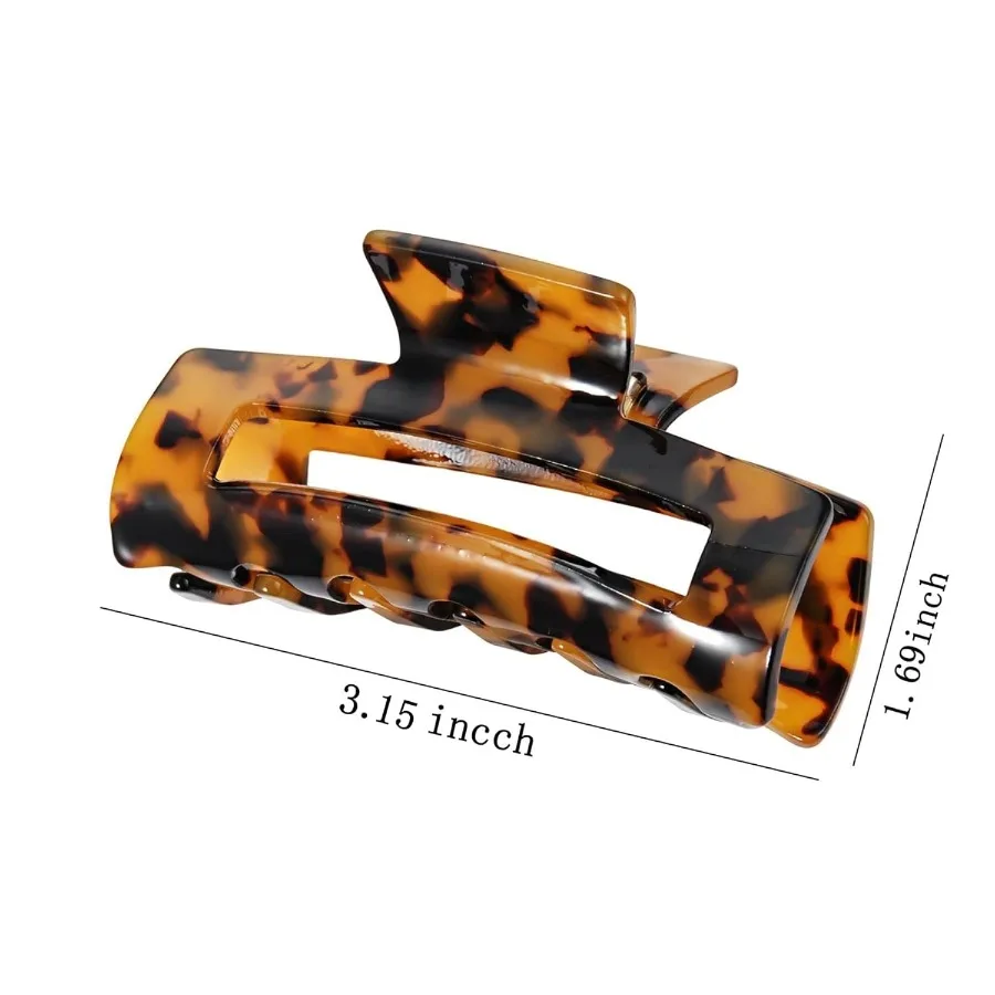 4 قطعة مشبك شعر خلات مقاطع للنساء الفتيات الفرنسية فراشة الفك المشابك الشعر مع حورية البحر اللون كراب تصميم ليوبارد طباعة S #3