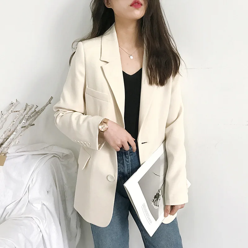 Women Jackets Black Small Suit Women\'s Coat Casual Small Loose Korean Version Small Suit Women Design Sense Blazer Women NS5876